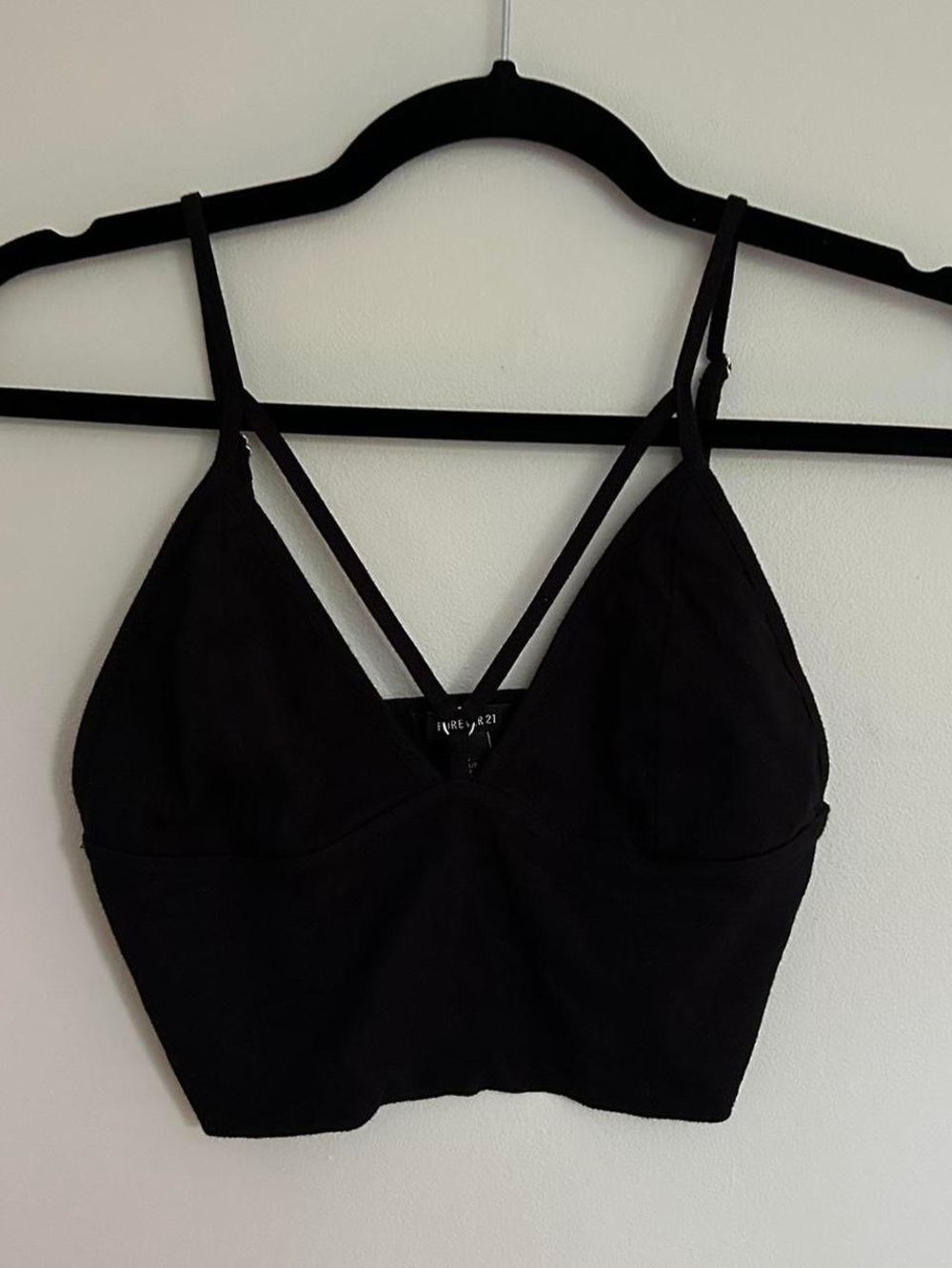 Forever 21 Black Strappy V-Neck Bralette